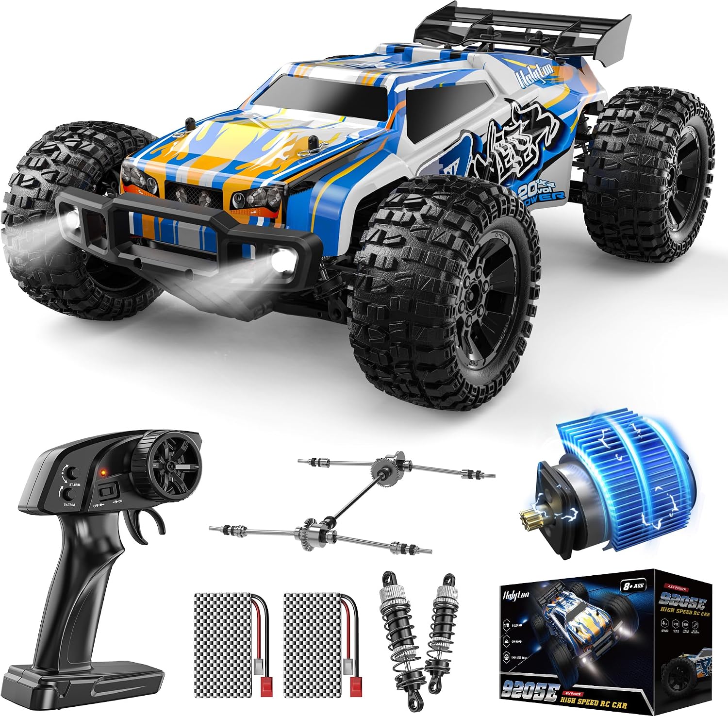 Rc Hobby Monster Truck - 1:10 대형 고속 무선 조종 자동차(LED