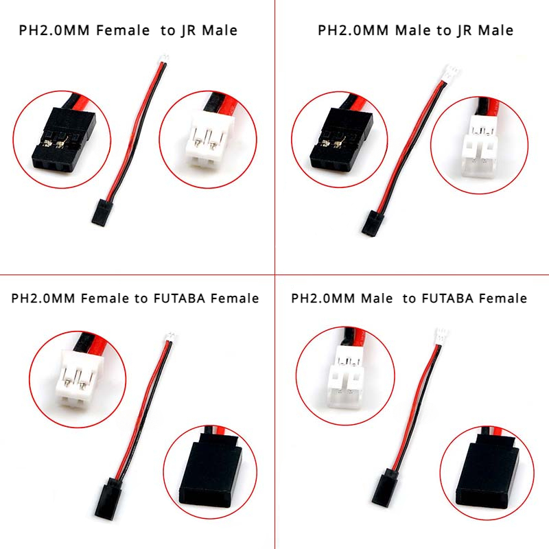 Rc Hobby Models - 1/5/10 개/몫 PH2.0 남성/여성-JR/FUTABA 커넥터 충전