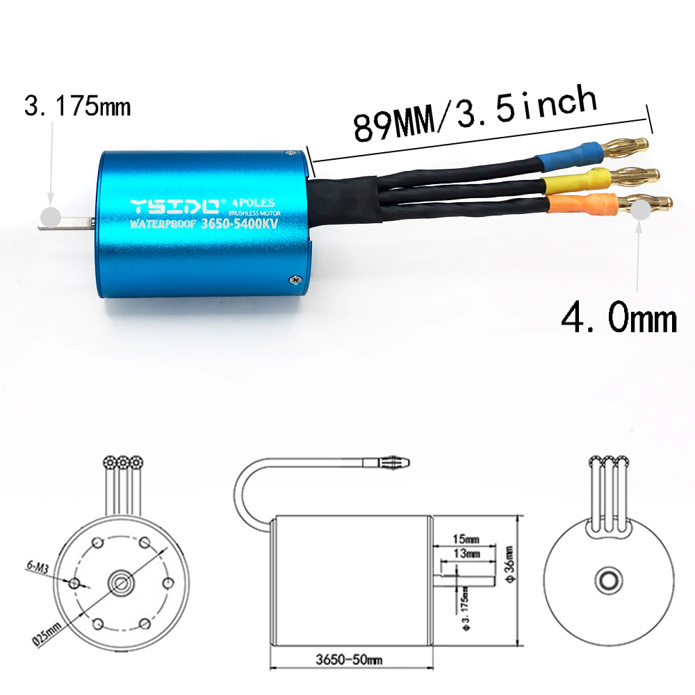YSIDO 3650 3600KV 5400KV 9500K - Brushless Motor 3650 리뷰 및 가격