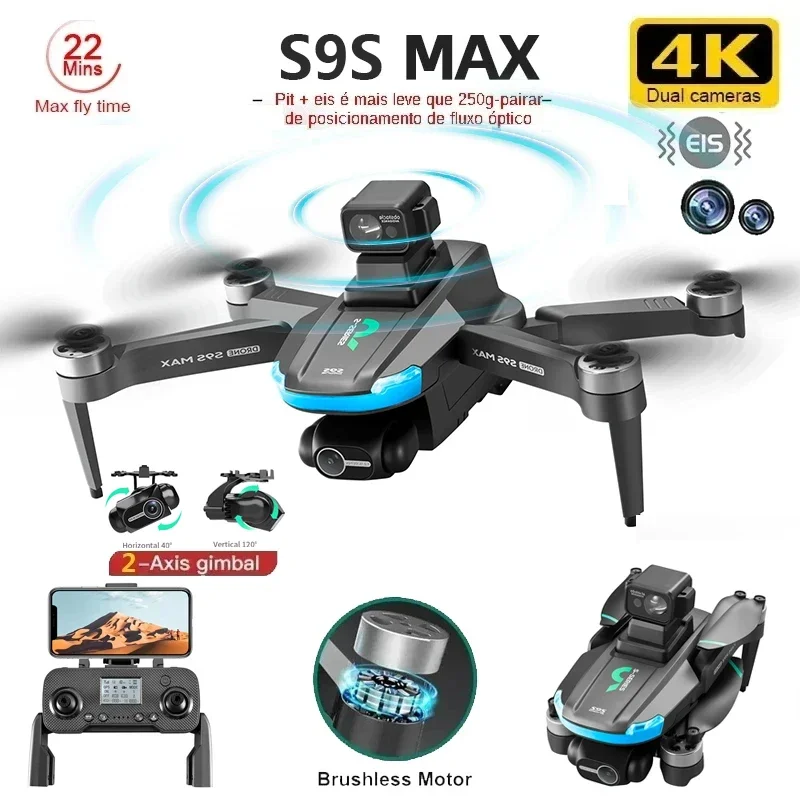 새로운 S9S MAX 미니 드론 4K 2축 PTZ HD - Top Rc Hobby Mini Xcub 리뷰 및 가격