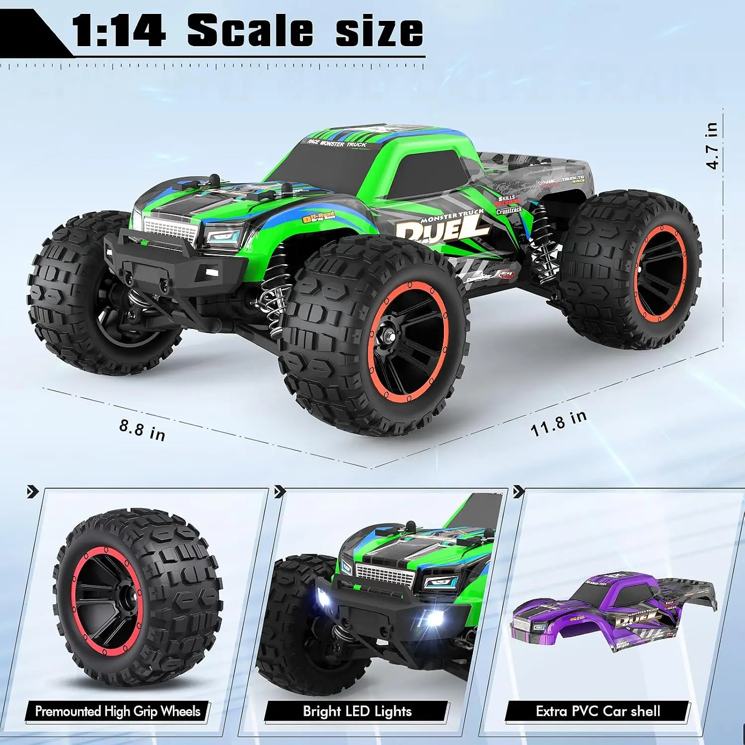 1:14 RC 트럭, 성인용 고속 무선 조종 자동차 | - Rc Hobby Monster Truck 리뷰 및 가격