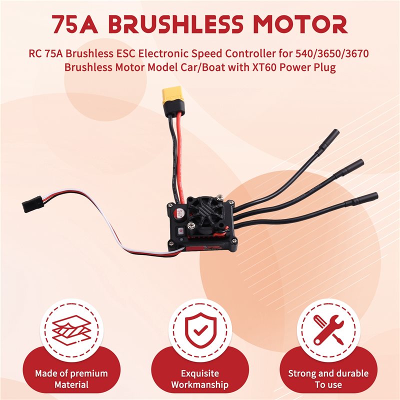 MACH-RC 75A 브러시리스 ESC 전자 속도 컨트 - Brushless Motor 3650 리뷰 및 가격